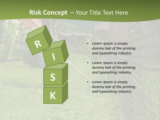 A Man Is Mowing The Grass With A Lawn Mower PowerPoint Template