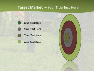 A Man Is Mowing The Grass With A Lawn Mower PowerPoint Template