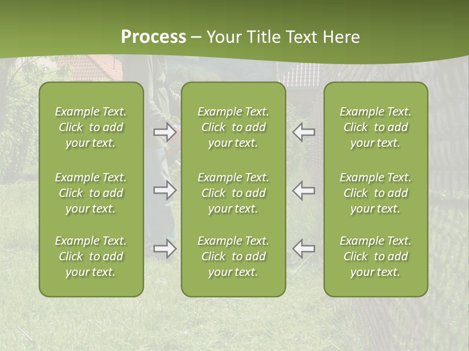 A Man Is Mowing The Grass With A Lawn Mower PowerPoint Template