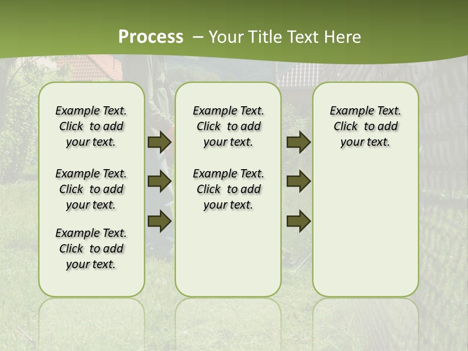 A Man Is Mowing The Grass With A Lawn Mower PowerPoint Template