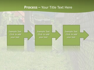 A Man Is Mowing The Grass With A Lawn Mower PowerPoint Template