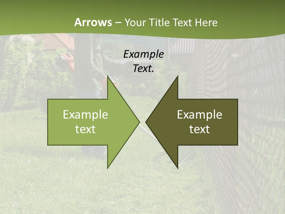 A Man Is Mowing The Grass With A Lawn Mower PowerPoint Template
