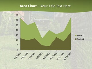 A Man Is Mowing The Grass With A Lawn Mower PowerPoint Template