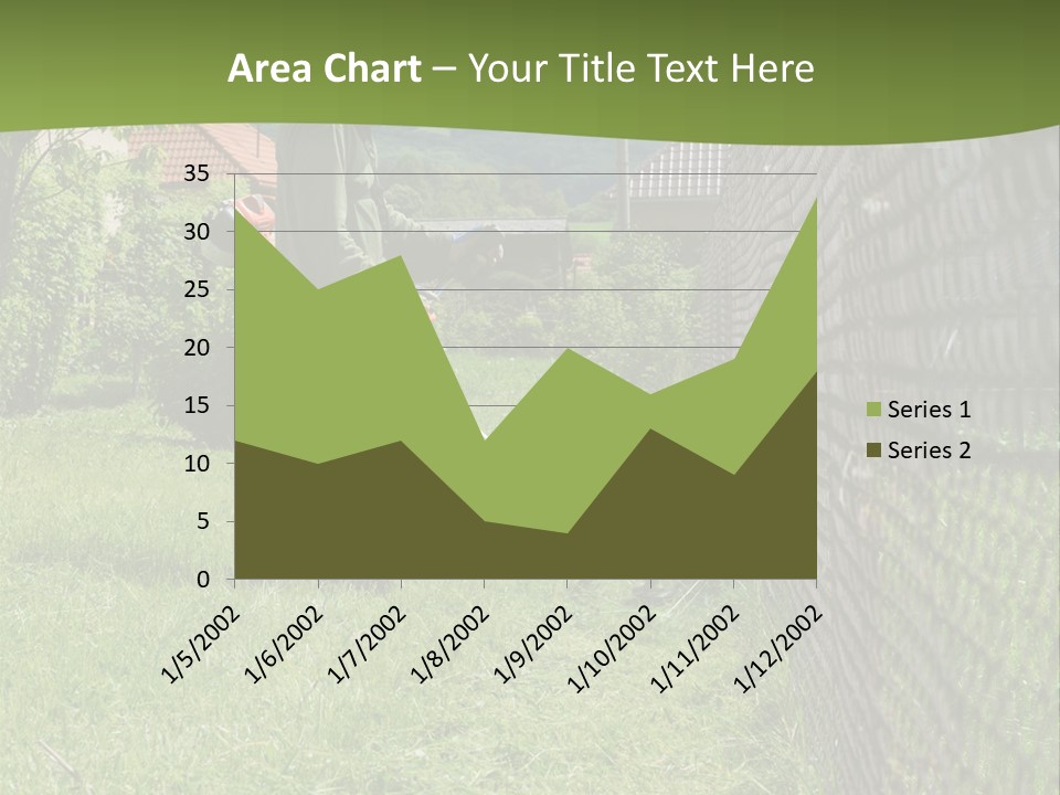 A Man Is Mowing The Grass With A Lawn Mower PowerPoint Template