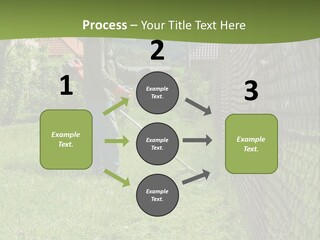 A Man Is Mowing The Grass With A Lawn Mower PowerPoint Template