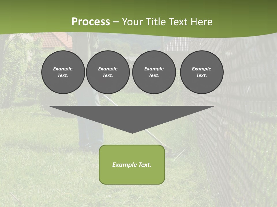 A Man Is Mowing The Grass With A Lawn Mower PowerPoint Template