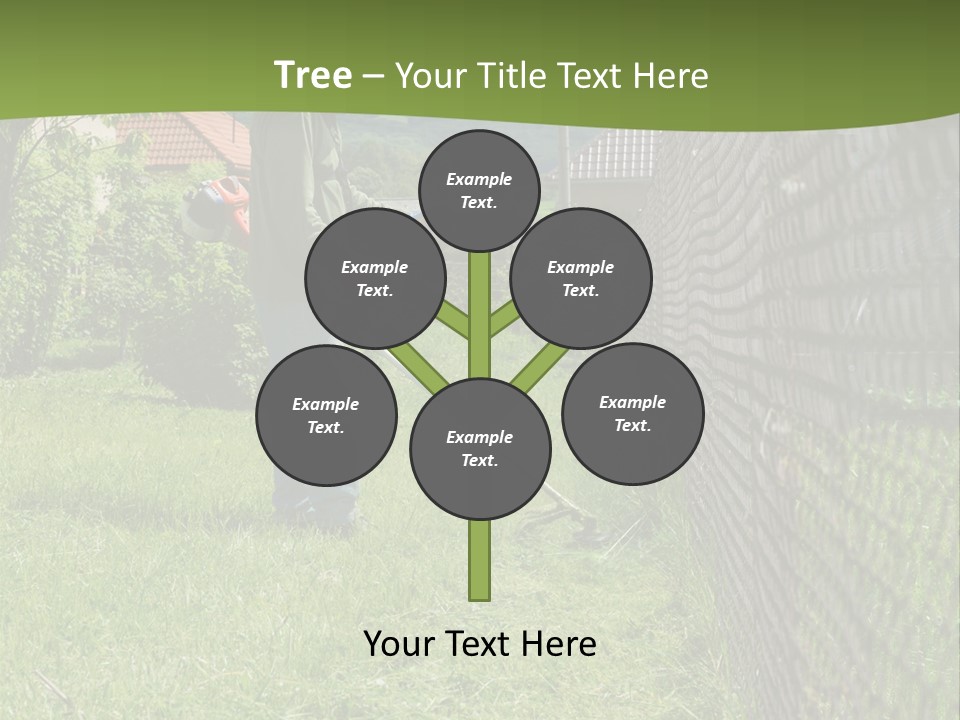 A Man Is Mowing The Grass With A Lawn Mower PowerPoint Template