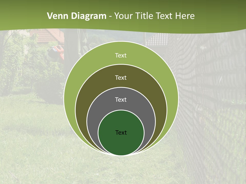 A Man Is Mowing The Grass With A Lawn Mower PowerPoint Template