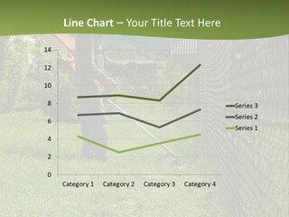 A Man Is Mowing The Grass With A Lawn Mower PowerPoint Template