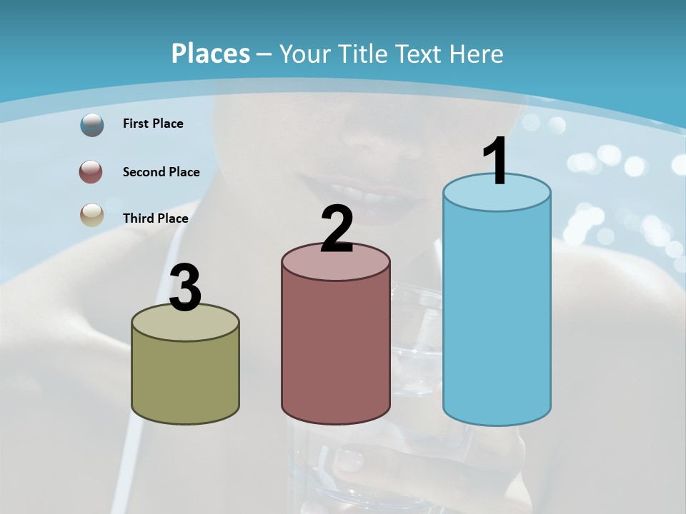 A Woman Holding A Glass Of Water In Her Hand PowerPoint Template