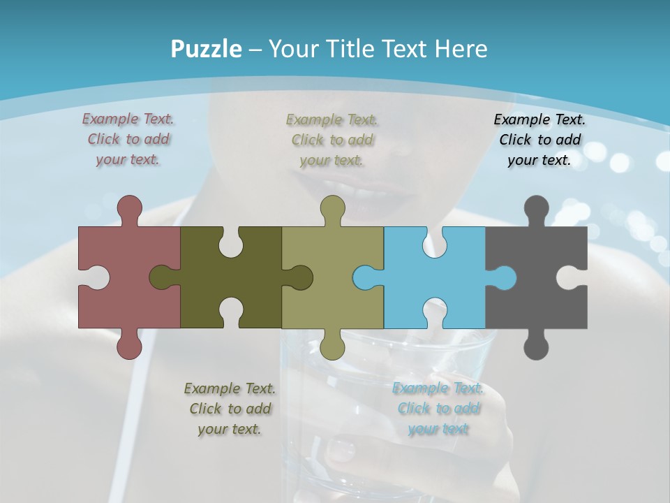 A Woman Holding A Glass Of Water In Her Hand PowerPoint Template