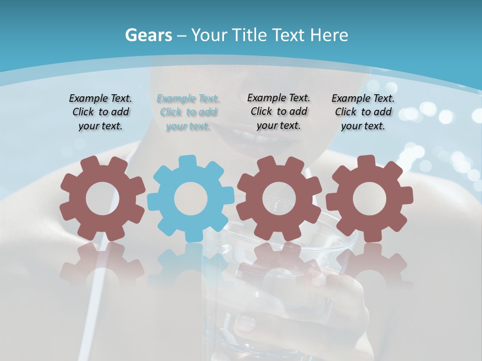 A Woman Holding A Glass Of Water In Her Hand PowerPoint Template