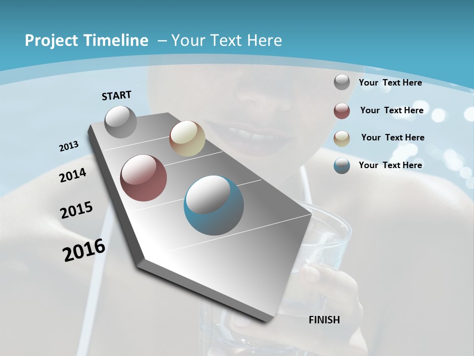 A Woman Holding A Glass Of Water In Her Hand PowerPoint Template