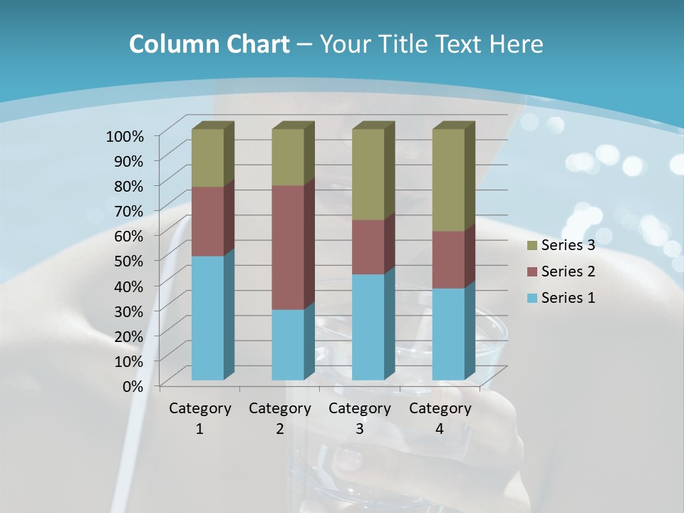 A Woman Holding A Glass Of Water In Her Hand PowerPoint Template