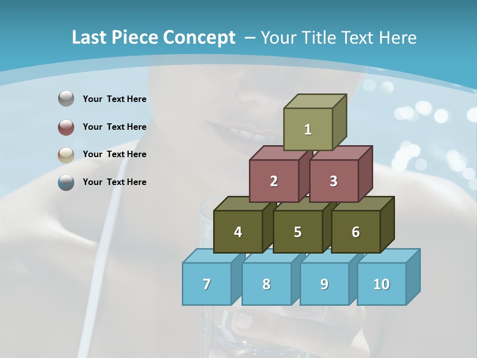 A Woman Holding A Glass Of Water In Her Hand PowerPoint Template