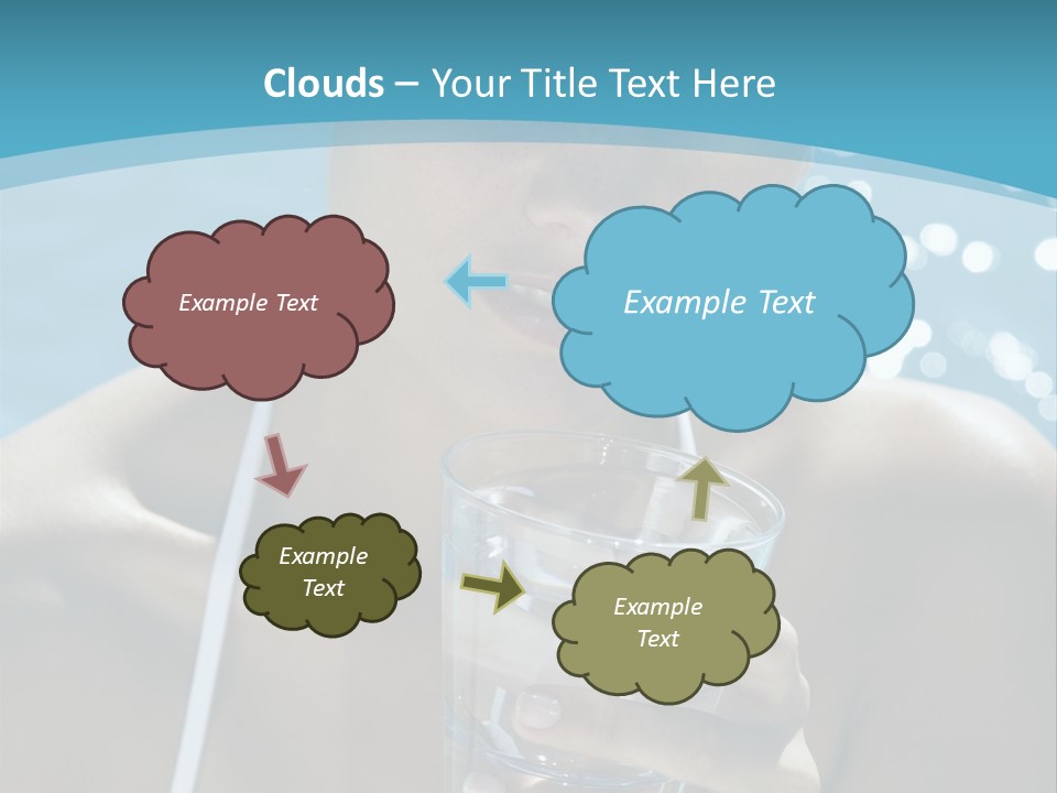 A Woman Holding A Glass Of Water In Her Hand PowerPoint Template
