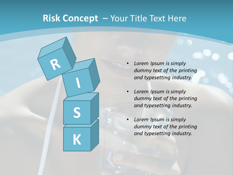 A Woman Holding A Glass Of Water In Her Hand PowerPoint Template