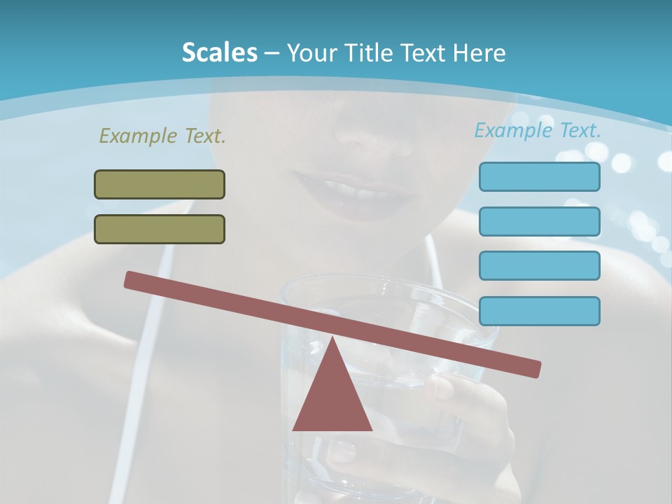 A Woman Holding A Glass Of Water In Her Hand PowerPoint Template