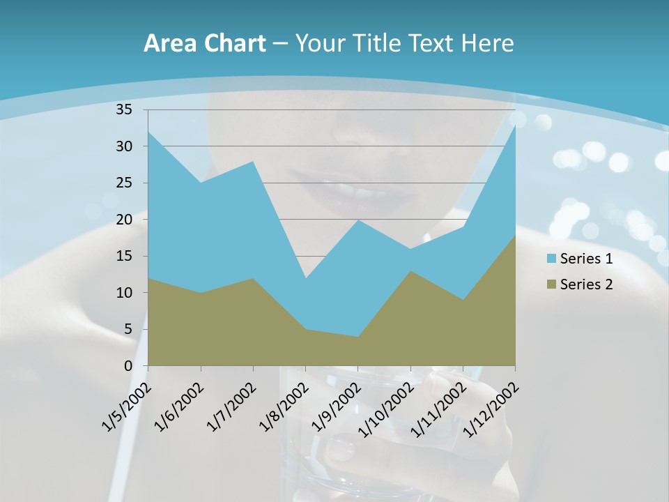 A Woman Holding A Glass Of Water In Her Hand PowerPoint Template