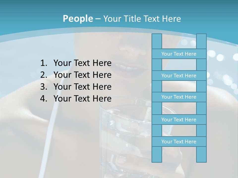 A Woman Holding A Glass Of Water In Her Hand PowerPoint Template