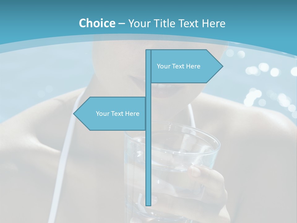 A Woman Holding A Glass Of Water In Her Hand PowerPoint Template