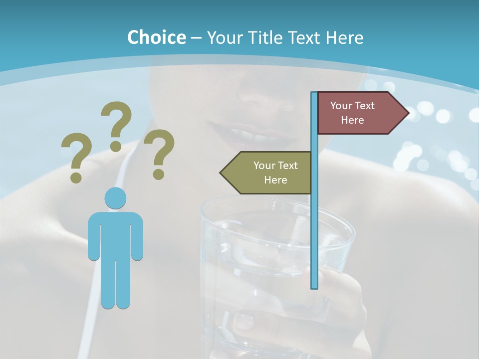 A Woman Holding A Glass Of Water In Her Hand PowerPoint Template