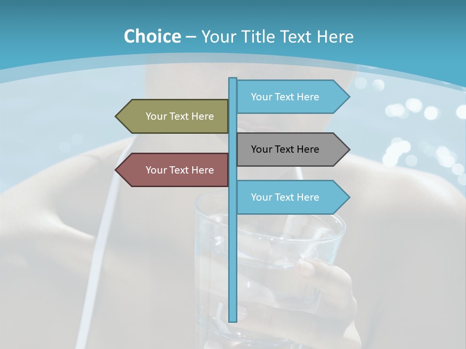 A Woman Holding A Glass Of Water In Her Hand PowerPoint Template