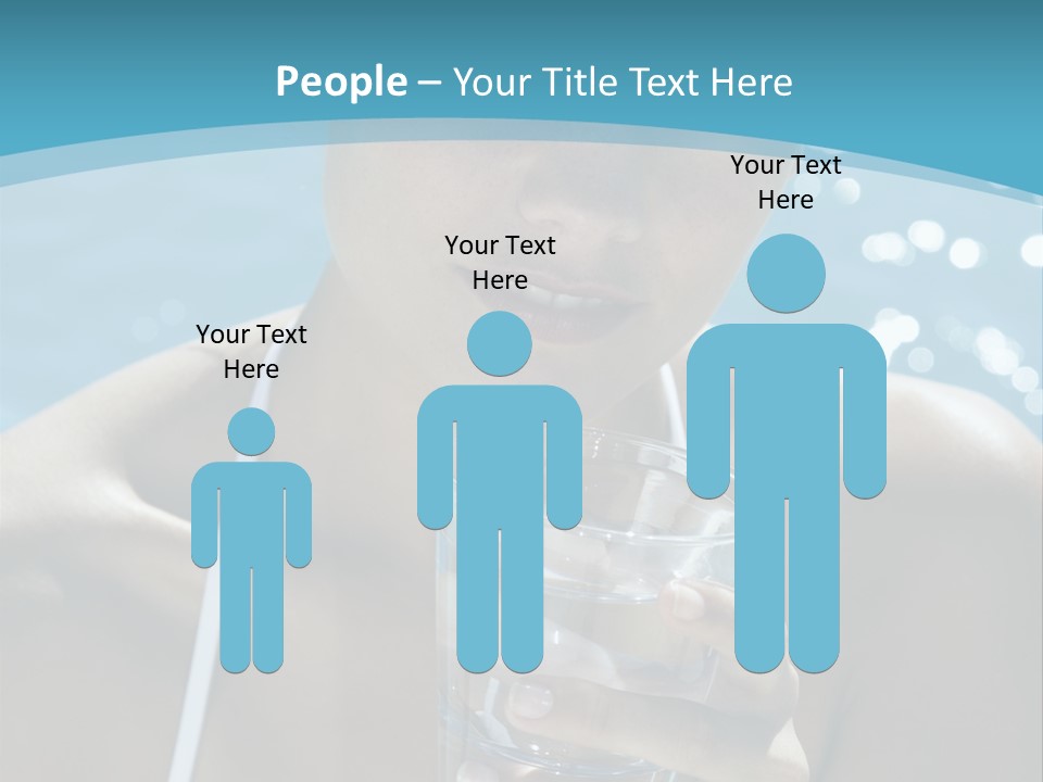 A Woman Holding A Glass Of Water In Her Hand PowerPoint Template