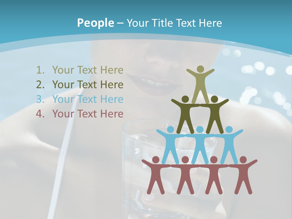 A Woman Holding A Glass Of Water In Her Hand PowerPoint Template