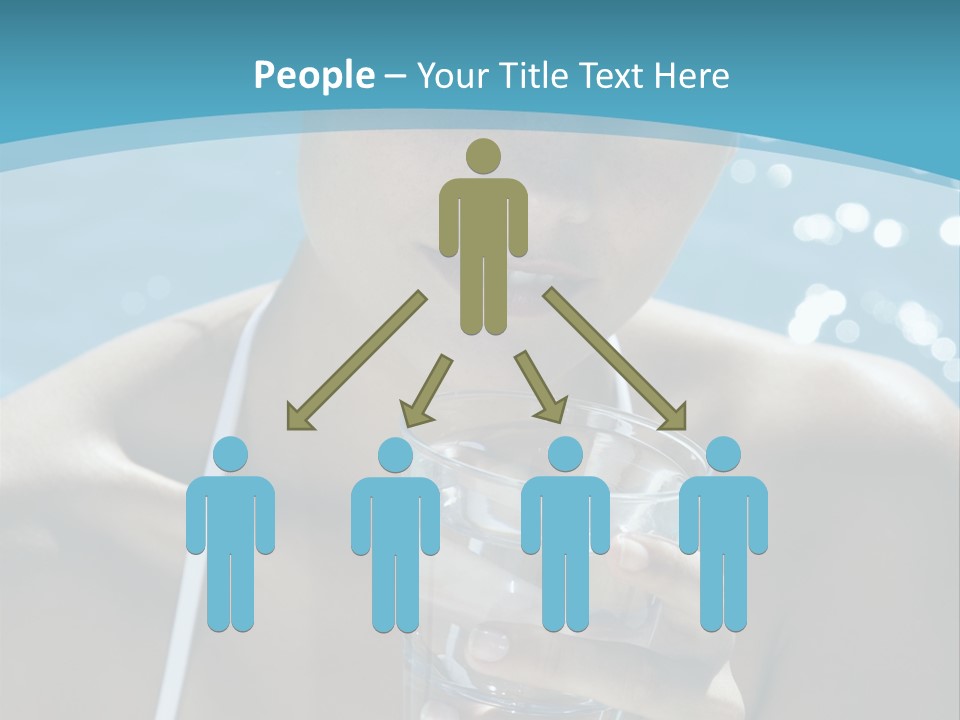 A Woman Holding A Glass Of Water In Her Hand PowerPoint Template