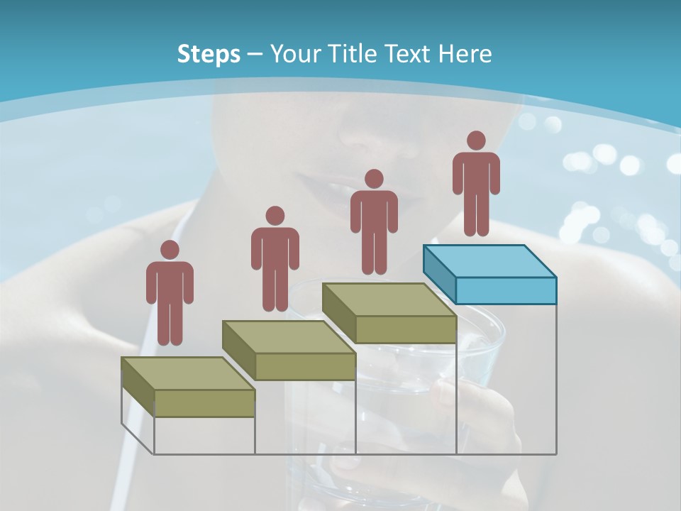 A Woman Holding A Glass Of Water In Her Hand PowerPoint Template