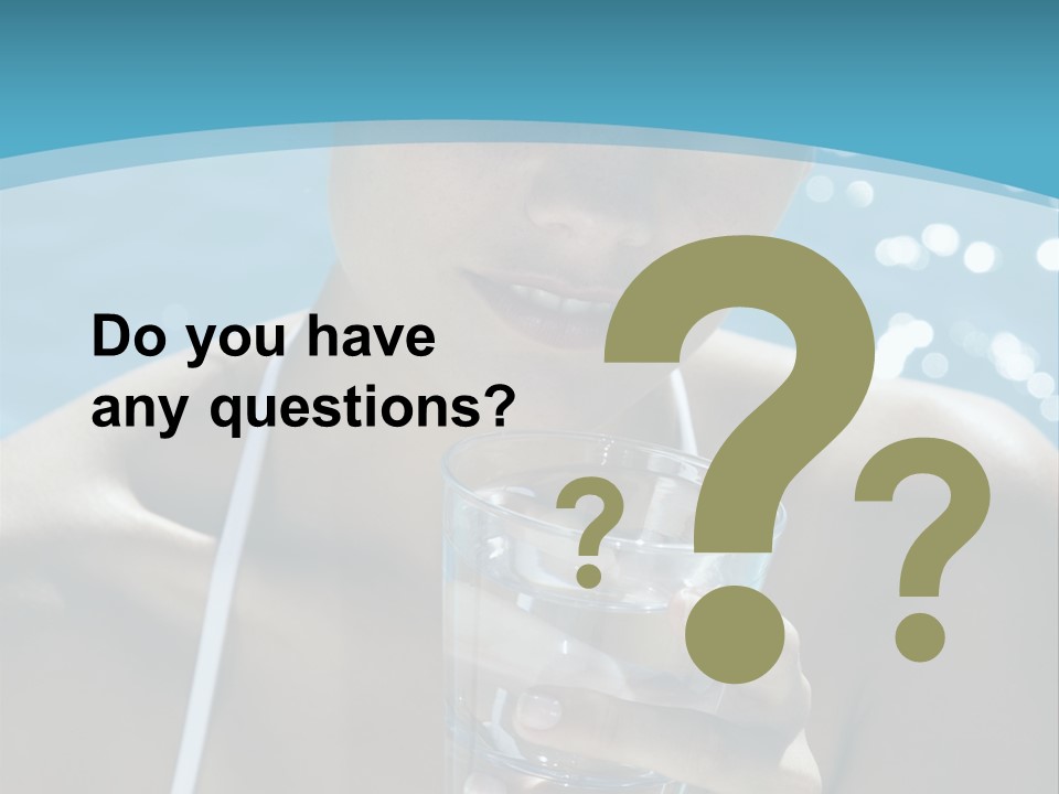 A Woman Holding A Glass Of Water In Her Hand PowerPoint Template