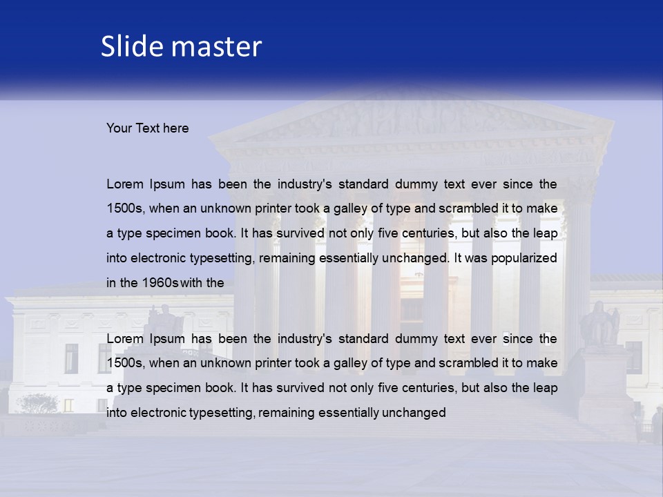 A Large Building With Columns In Front Of It PowerPoint Template
