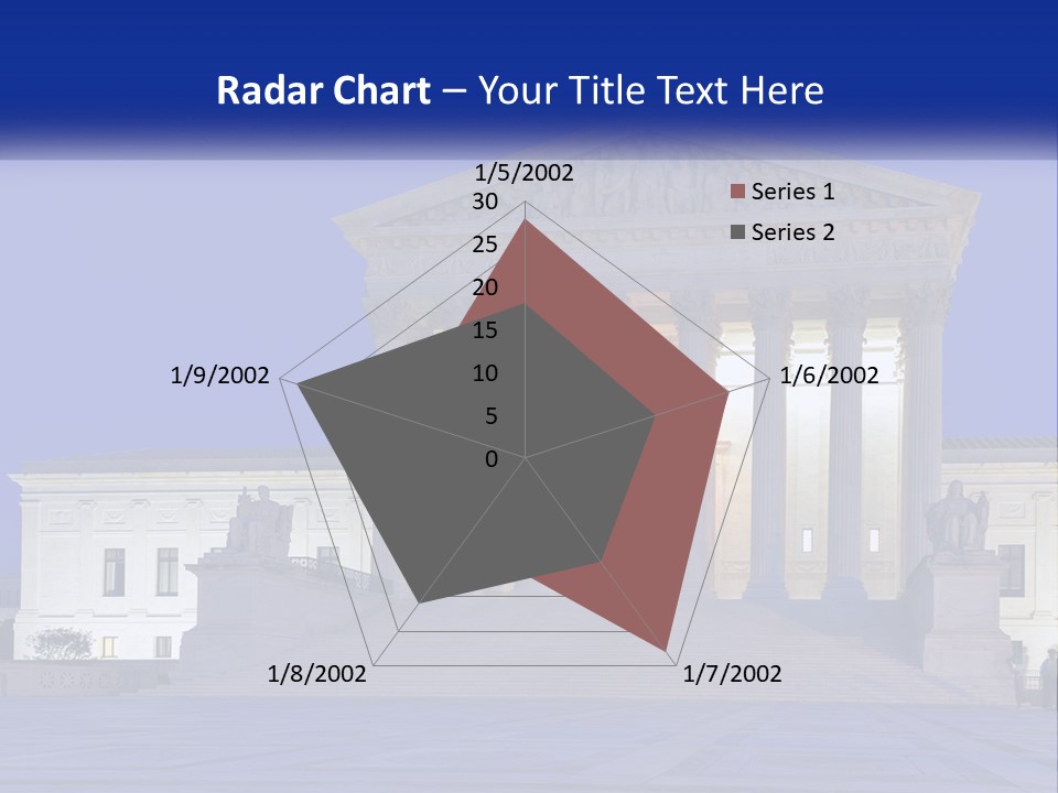 A Large Building With Columns In Front Of It PowerPoint Template