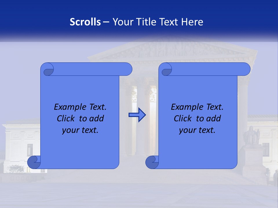 A Large Building With Columns In Front Of It PowerPoint Template