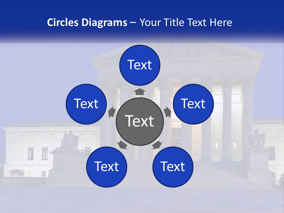 A Large Building With Columns In Front Of It PowerPoint Template