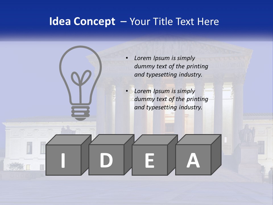 A Large Building With Columns In Front Of It PowerPoint Template