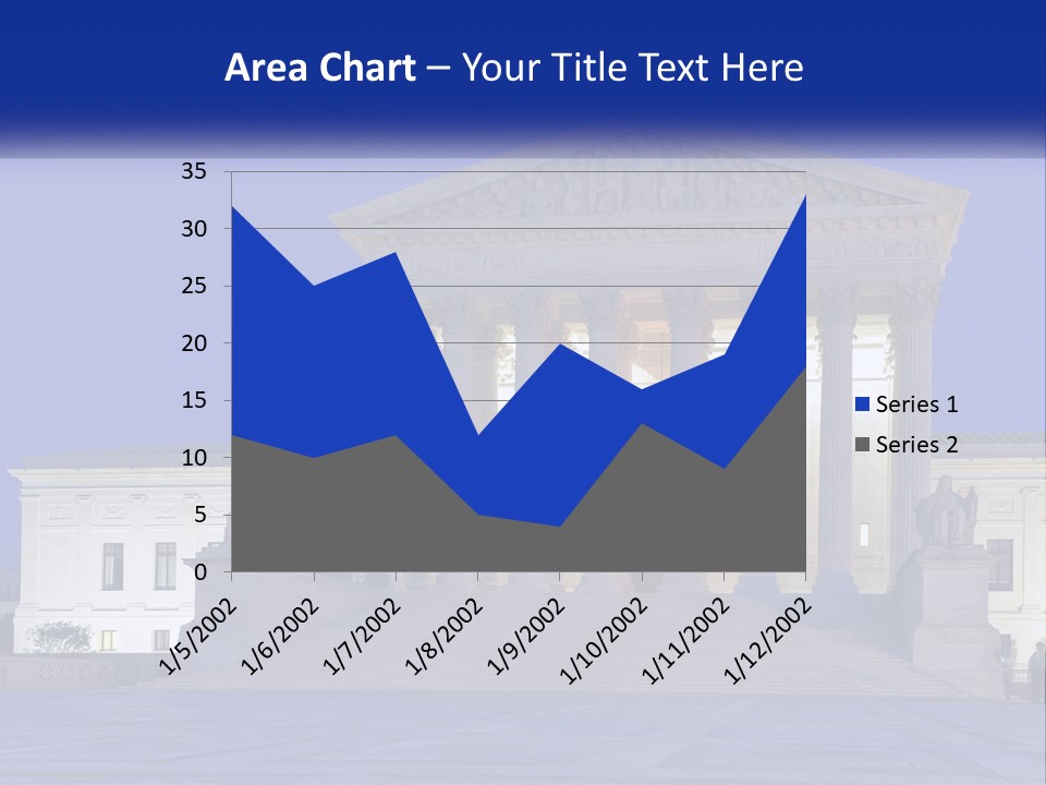 A Large Building With Columns In Front Of It PowerPoint Template