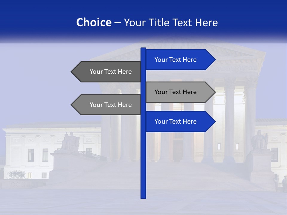 A Large Building With Columns In Front Of It PowerPoint Template