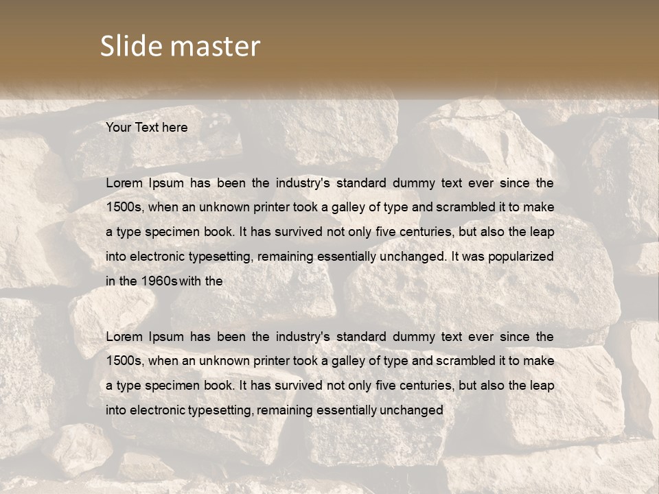 A Large Pile Of Rocks With A Brown Background PowerPoint Template