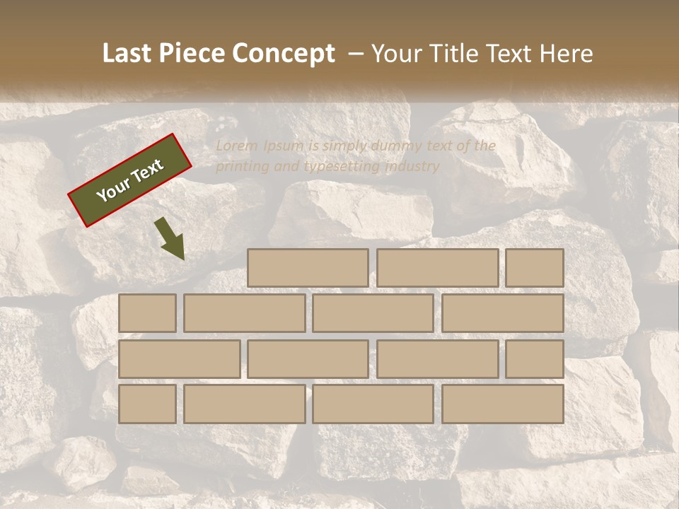 A Large Pile Of Rocks With A Brown Background PowerPoint Template