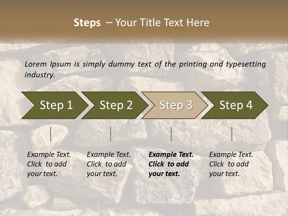 A Large Pile Of Rocks With A Brown Background PowerPoint Template