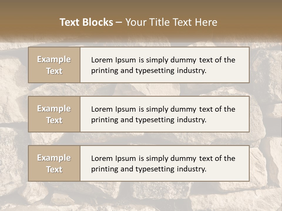 A Large Pile Of Rocks With A Brown Background PowerPoint Template