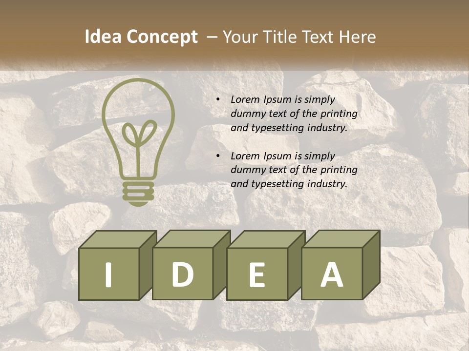 A Large Pile Of Rocks With A Brown Background PowerPoint Template