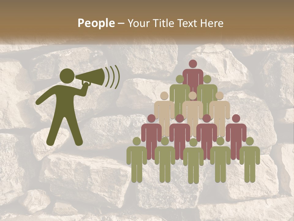 A Large Pile Of Rocks With A Brown Background PowerPoint Template