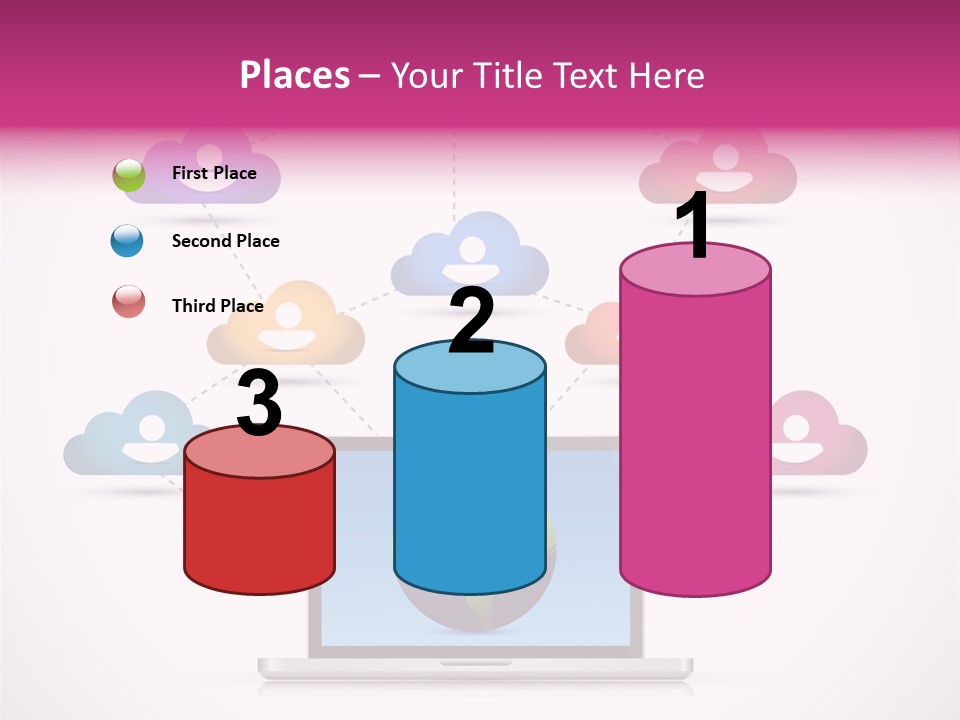 A Laptop With A Social Network On The Screen PowerPoint Template
