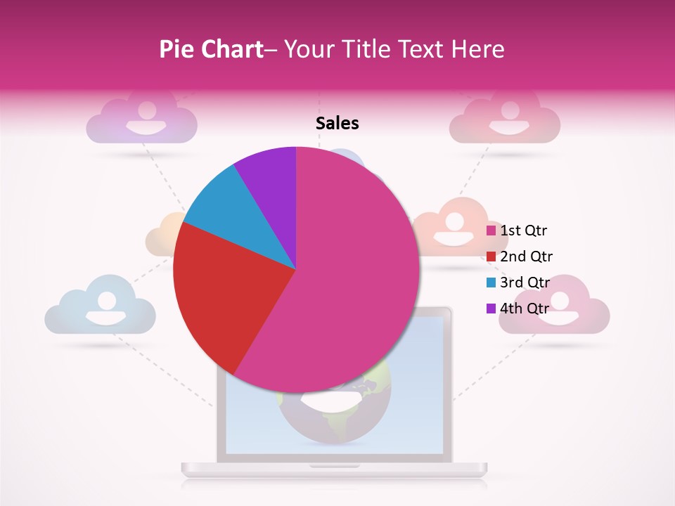 A Laptop With A Social Network On The Screen PowerPoint Template