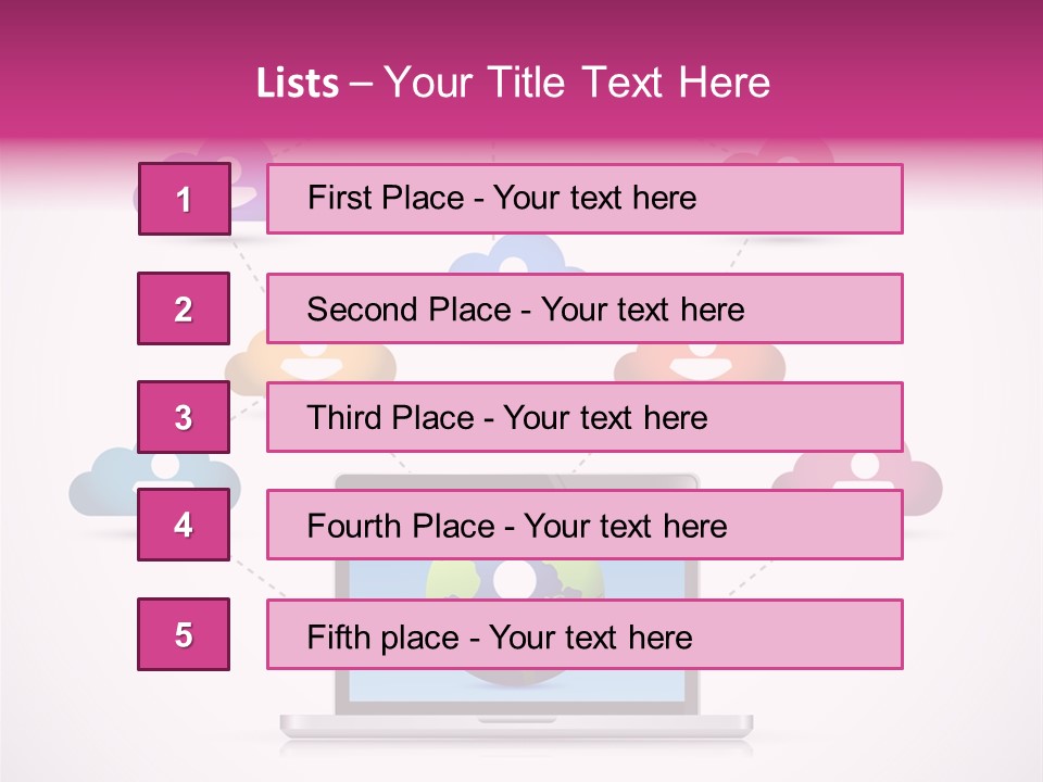 A Laptop With A Social Network On The Screen PowerPoint Template