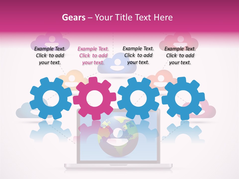 A Laptop With A Social Network On The Screen PowerPoint Template