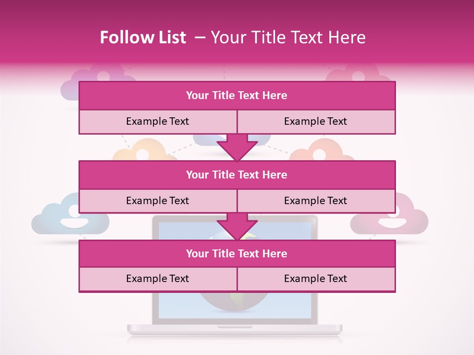 A Laptop With A Social Network On The Screen PowerPoint Template